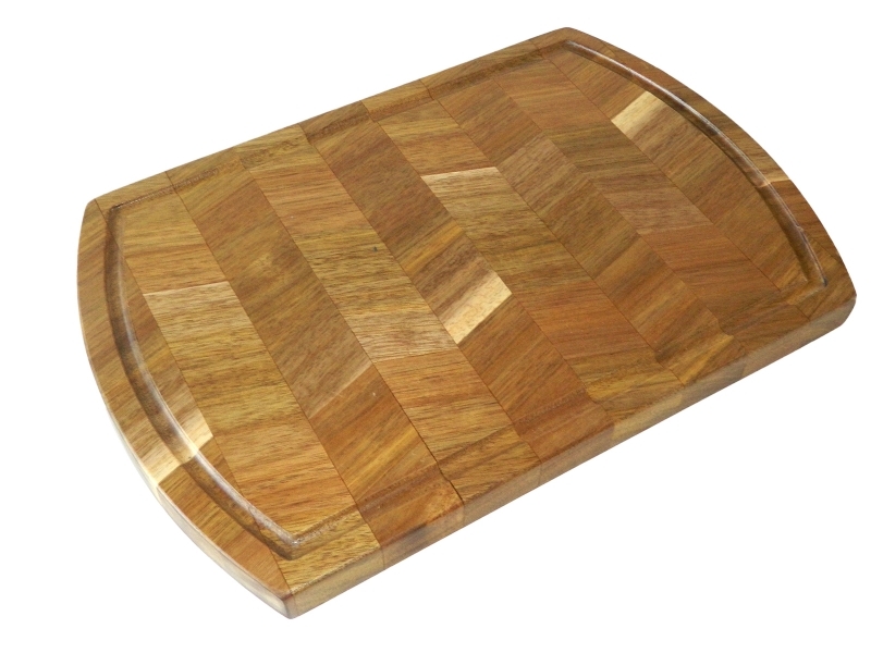 Superior Acacia Wood Cutting Board with Herringbone Pattern and Juice Groove